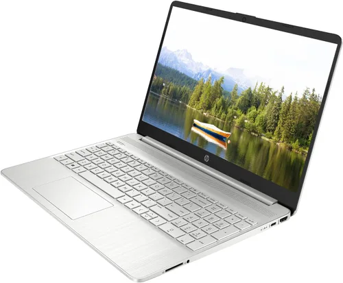 Vista 3 de HP 15 Notebook, pantalla HD de 15.6", Intel Core i3-1115G4, 12 GB DDR4 RAM, 1TB PCIe SSD, cámara web, HDMI, lector de tarjetas SD, Wi-Fi, Windows 11