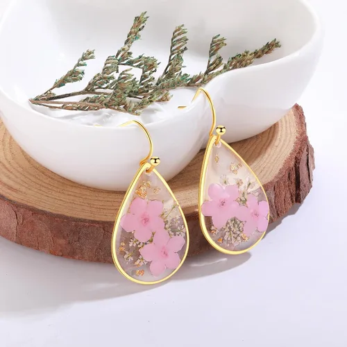 Vista 51 de Forget-Me-Not and Queen Anne's Lace Pressed Wildflower Earrings Pressed Flower Earrings Handmade Drop and Dangle Earrings Gift for Woman