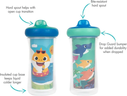 Vista 2 de The First Years Pinkfong Baby Shark - Vaso aislado para niños pequeños, a prueba de derrames, hecho sin BPA, 9 onzas, 2
