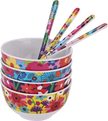 Vista 5 de French Bull Mini cuencos de melamina, juego de 4 piezas, 10 onzas líquidas, tazón pequeño para servir, aperitivos, condimentos, salsa de postre