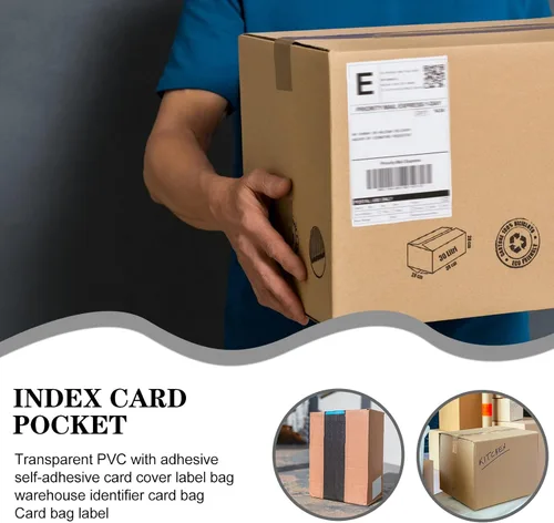 Vista 9 de 20pcs Self-Adhesive Index Card Pockets PVC Label Card Holders Easy to Use for Organizing Storage Bins in Professional Occasions