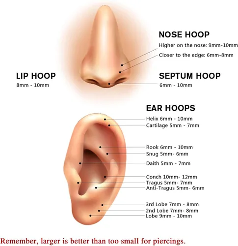 Vista 6 de FUNLMO - Aro de circonia cúbica y ópalo calibre 20G18G16G14G acero quirúrgico 316L aro para nariz tabique cartílago hélice trago joyería de piercing