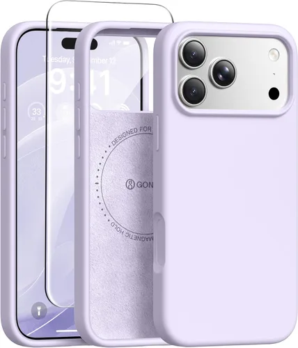 Vista 158 de GONEZ Funda magnética para iPhone 12 Case / 12 Pro Case, compatible con MagSafe, [protector de pantalla + protector de lente de cámara], funda
