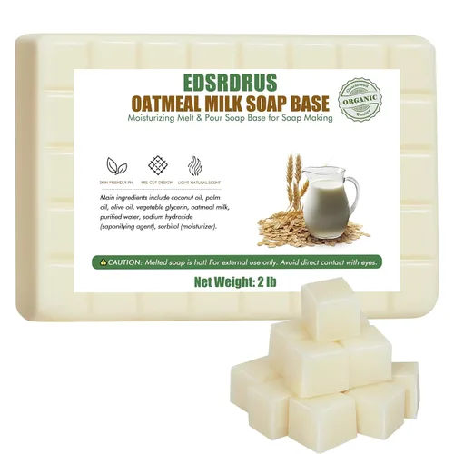 Vista 14 de EDSRDRUS Base de jabón aromática de 1 libra hecha a mano con aloe vera y aceite de coco, base de jabón hidratante para derretir y verter