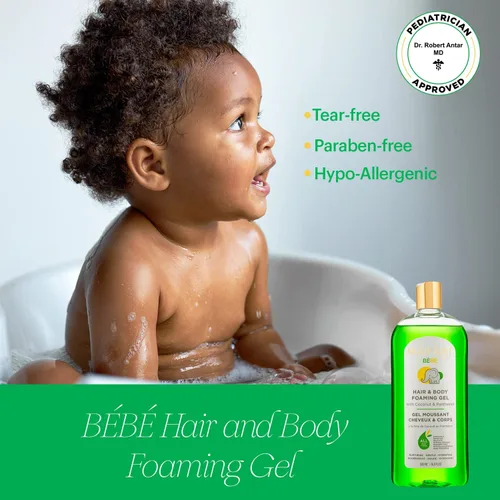Vista 3 de MAKARI Gel espumoso para el cabello y el cuerpo del bebé Lavado suave para pieles sensibles y delicadas Hipoalergénico y sin parabenos