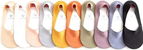 Vista 5 de fidragon Calcetines invisibles para mujer, de corte bajo, invisibles para zapatos planos y de vestir, calcetines con agarre antideslizante