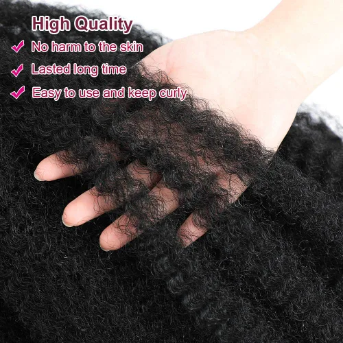 Vista 6 de Dansama Cabello Marley, 24 pulgadas, cabello trenzado Marley Twist, extensiones de cabello rizado rizado (24 pulgadas (paquete de 3), #1)