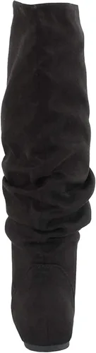 Vista 3 de Soda Zuluu - Botas planas de cuero sintético con diseño slouchy y longitud alta a la rodilla