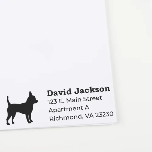 Vista 58 de Airedale Terrier Address Stamp, Custom Airedale Terrier Hand Stamp for Dog Lovers, Duo Rubber Return Address for Pet Owners