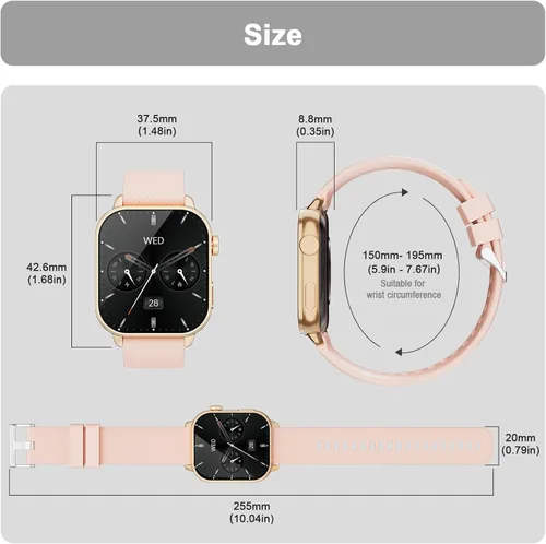 Vista 9 de MFVLP Reloj inteligente para hombres y mujeres, 1.85 pulgadas AMOLED HD reloj de fitness con más de 120 modos deportivos, llamada Bluetooth