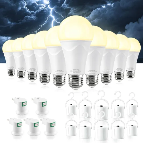Vista 10 de Brightever Bombillas de emergencia recargables de 9 W, bombilla