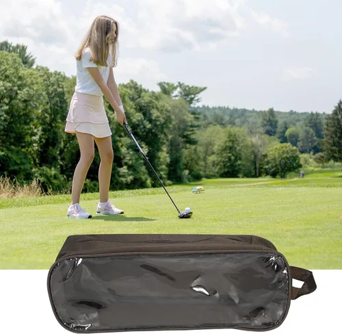 Vista 5 de PATIKIL Bolsas de zapatos de golf, bolsa organizadora de zapatos deportivos portátil, bolsa transpirable con cremallera para zapatos deportivos