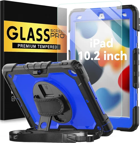 Vista 9 de BLOSOMEET Bonita funda para iPad de 9ª generación 2021 de 10.2 pulgadas con protector de pantalla de vidrio templado y soporte para bolígrafo, funda