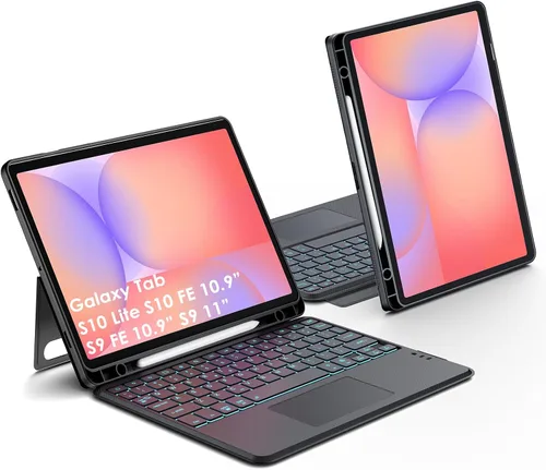Vista 13 de JUQITECH Funda magnética con teclado trackpad para Samsung Galaxy Tab A8 Negro A8