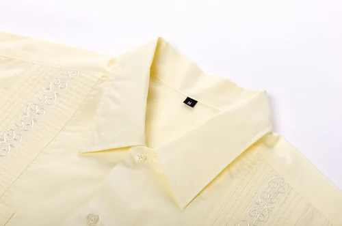 Vista 5 de MAXJON Camisas de guayabera para hombre, camisas cubanas de manga corta