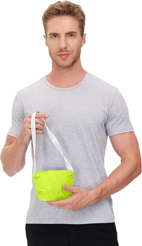 Vista 6 de Corna Chaqueta impermeable plegable para hombre, para exteriores, ligera, para senderismo, correr, rompevientos, con capucha