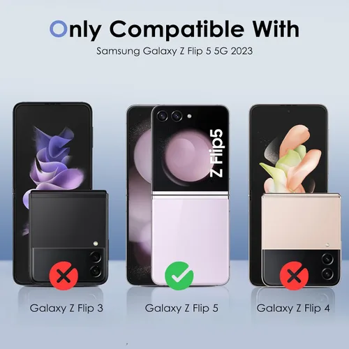 Vista 5 de Paquete de 6 protectores de pantalla para Samsung Galaxy Z Flip 5, protector de pantalla interno flexible de TPU + protector de pantalla exterior