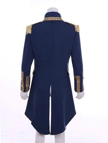 Vista 7 de Mens Musical Hamilton Historical Colonial Costume Steampunk Tailcoat Jacket Gothic Victorian Frock Coat Uniform