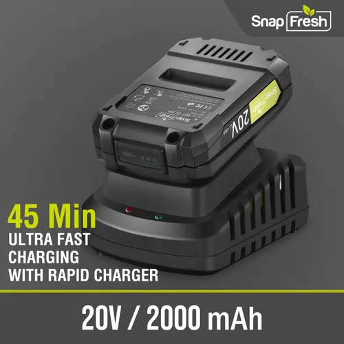 Vista 8 de SnapFresh Soplador de hojas inalámbrico Soplador eléctrico de hojas de 20 V con batería de 2.0 Ah y cargador Soplador de hojas ligero de 2