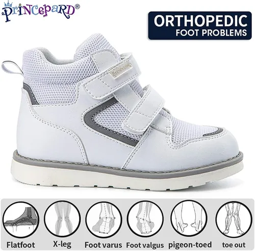 Vista 2 de Zapatos ortopédicos para niños pequeños, tenis correctivos de alta calidad para niños y niñas con soporte de arco y tobillo, suela antideslizante