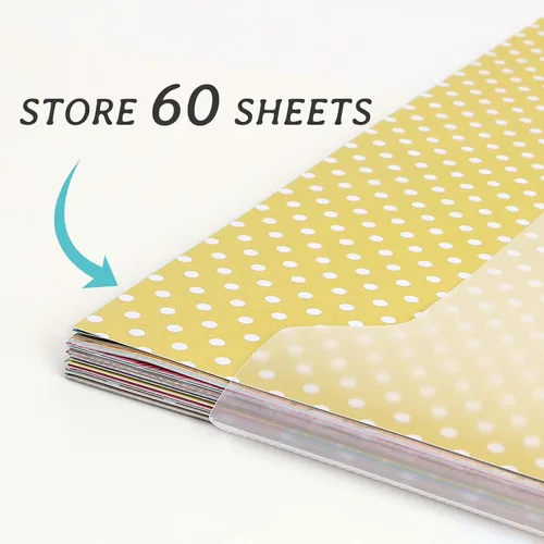 Vista 3 de Caydo Organizador de Almacenamiento de Papel para Álbum de Recortes con 60 Pestañas de Índice Adhesivas, Paquete de 10 Bolsas de Almacenamiento