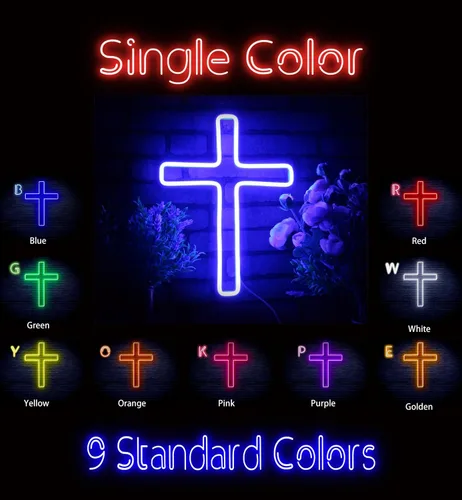 Vista 2 de ADVPRO Cruz Jesús Decoración Para El Hogar Flex Silicona LED Neon Sign - Azul - st16s33-fnu0059-b