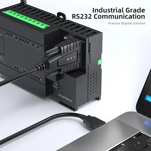 Vista 4 de DriverGenius Cable adaptador USB a serie RS232 DB9 con 3 ledes - Prolific PL2303 - para Windows 11 y macOS 14 Sonoma (USB232A-B, 3 pies/3.3 ft)