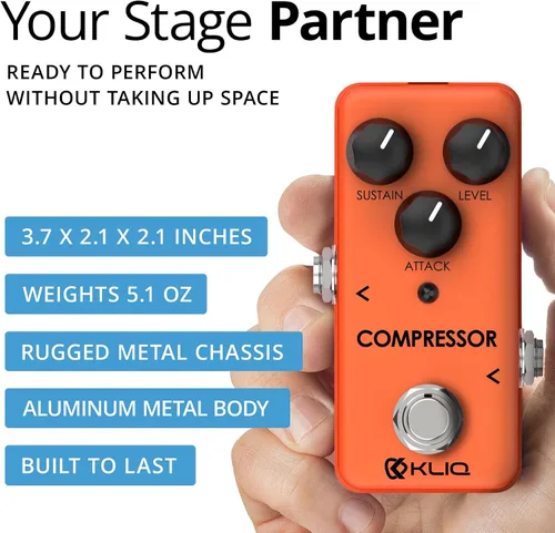 Vista 6 de KLIQ - Pedal de efecto de compresor pequeño para guitarra y bajo