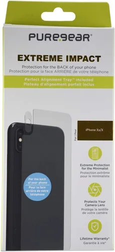 Vista 3 de PureGear Extreme Impact para Apple iPhone XS/X, protector trasero de teléfono celular + protector de lente de cámara trasera