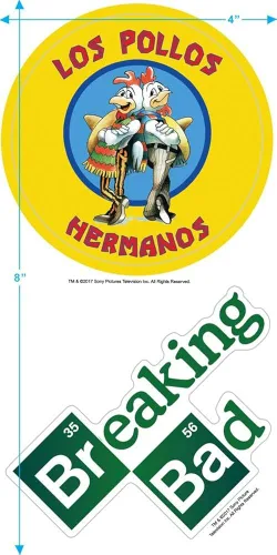 Vista 3 de Popfunk Camiseta y calcomanías de Breaking Bad Los Pollos Hermanos