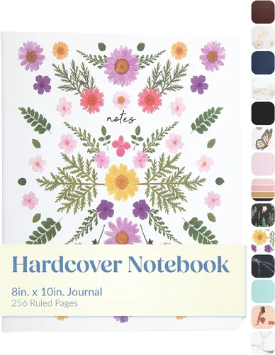 Vista 8 de WORLD TRAVELER Cuaderno de Diario Grande Rayado - Cuaderno de Tapa Dura que se Abre Plano con 2 Marcapáginas de Cinta, Diario de Escritura de Tapa