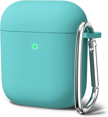 Vista 42 de Oakxco Funda de silicona para Airpods 3, bonita funda rígida femenina para Airpods de 3ª generación con llavero, gel de goma colorido suave de TPU