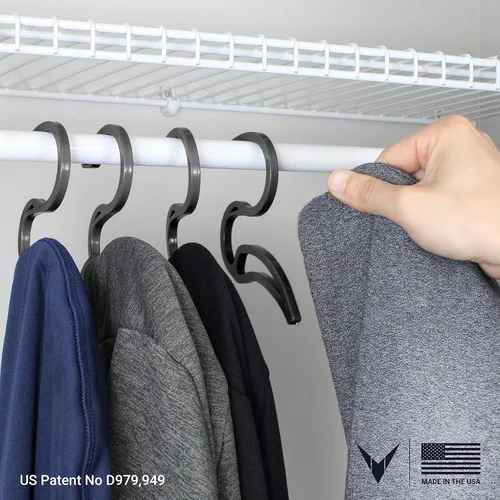 Vista 4 de Perchas con capucha Perchas hechas para sudaderas Perchas de plástico para ropa Percha con capucha Organización de clóset Artículos