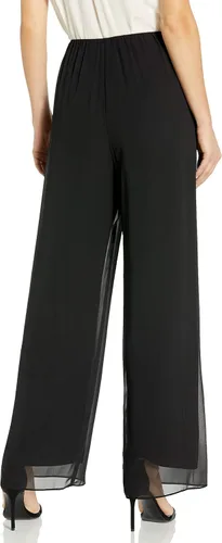 Vista 2 de Alex Evenings Pantalón de vestir de pierna recta para mujer (Petite Regular Plus Tallas), Metálico