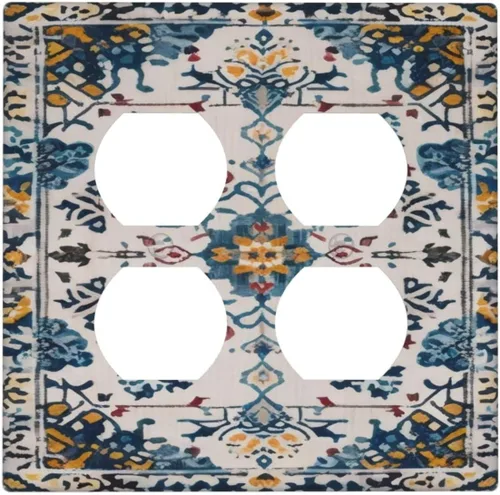 Vista 37 de William Morris Floral Boho Azul Medianoche Azul Bohemio Flor 1 Banda Dúplex Cubierta de Salida Decorativa Receptáculo Único Interruptor Eléctrico