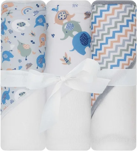 Vista 10 de Toallas con capucha para bebé, paquete de 3 toallas de baño suaves con capucha para recién nacidos y niños pequeños, juego de toallas con capucha
