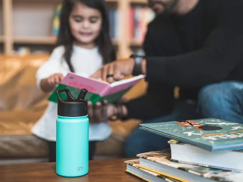 Vista 7 de Simple Modern botella de agua reutilizable con tapa con pajilla, termo de acero inoxidable con aislamiento al vacío, para gimnasio, colección