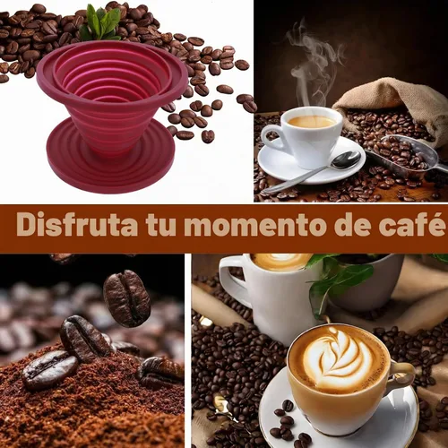 Vista 8 de Larrel Cafetera portátil para verter sobre café, plegable, reutilizable, para verter sobre cafés, viajes, camping, cafeteras, filtro de silicona