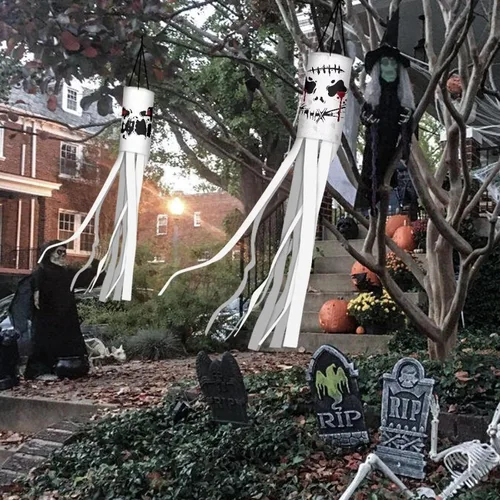 Vista 3 de Grimace Windsock - Calcetines de viento de secado rápido, resistentes a la suciedad, fáciles de limpiar, calcetines de viento de Halloween