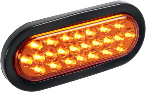 Vista 3 de Partsam 2 luces LED ovaladas de 6 pulgadas, color ámbar, 24 LED, luces LED ovaladas de 6 pulgadas, intermitentes y luces de estacionamiento, montaje