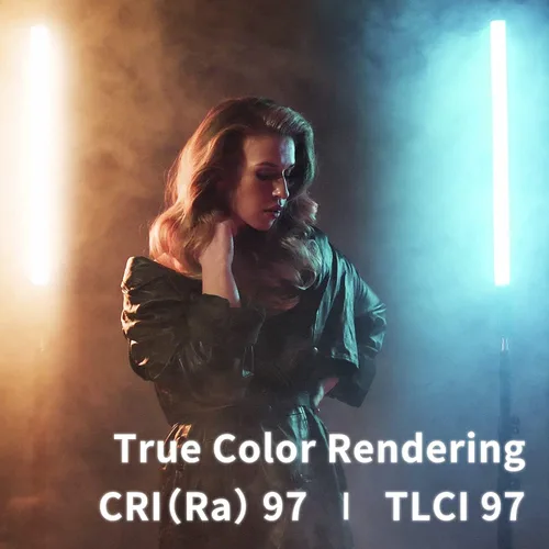 Vista 6 de SIRUI Varita de luz LED RGB T120, barra de luz de estudio portátil para fotografía, tubo de luz de 47.2 pulgadas con batería recargable, CRI 97
