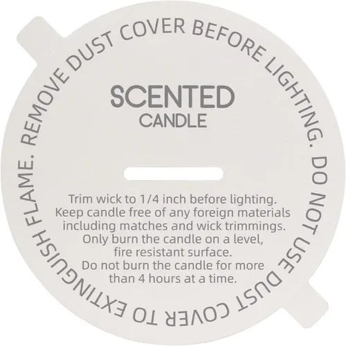 Vista 14 de CandMak Cubiertas antipolvo para velas, 160 tapas blancas mate impresas con lengüeta para hacer velas (2.125 pulgadas)