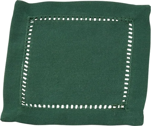 Vista 110 de SARO LIFESTYLE Servilleta de cóctel con borde cosido (juego de 12), negro, 6"x6
