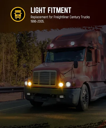 Vista 3 de Partsam 1 par de luces de circulación diurna de reemplazo para Freightliner Century 1996-2005, ámbar 61 LED/Lente transparente