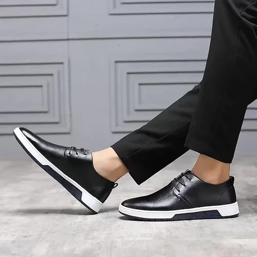 Vista 6 de BSROT Zapatos Oxford casuales para hombre, zapatos de vestir con cordones, cómodos zapatos deportivos de moda