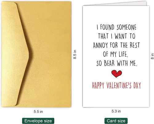 Vista 2 de Divertida tarjeta del día de San Valentín para él y ella, regalo de feliz día de San Valentín para marido novio, molesto por el resto de la vida