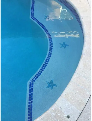 Vista 2 de Mosaico pequeño de cerámica de estrella de mar para piscina (4 pulgadas, rojo)