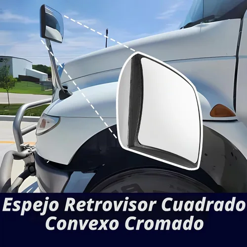 Vista 3 de High Soar Cabezal de espejo de capó convexo cuadrado cromado para International Durastar Transtar Prostar Workstar Harvester Truck Tractor 2008-2017