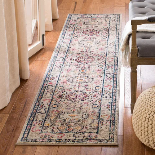 Vista 9 de SAFAVIEH Madison Collection - Alfombra de pasillo de 2 pies 2 pulgadas x 8 pies, color salvia y marfil, diseño bohemio oriental envejecido,