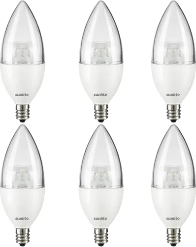 Vista 11 de Bombilla LED B11 decorativa para lámpara de techo Sunlite, 7 vatios (equivalente a 60 W), 500 lúmenes, 120 voltios, regulable, base E12, CRI 90